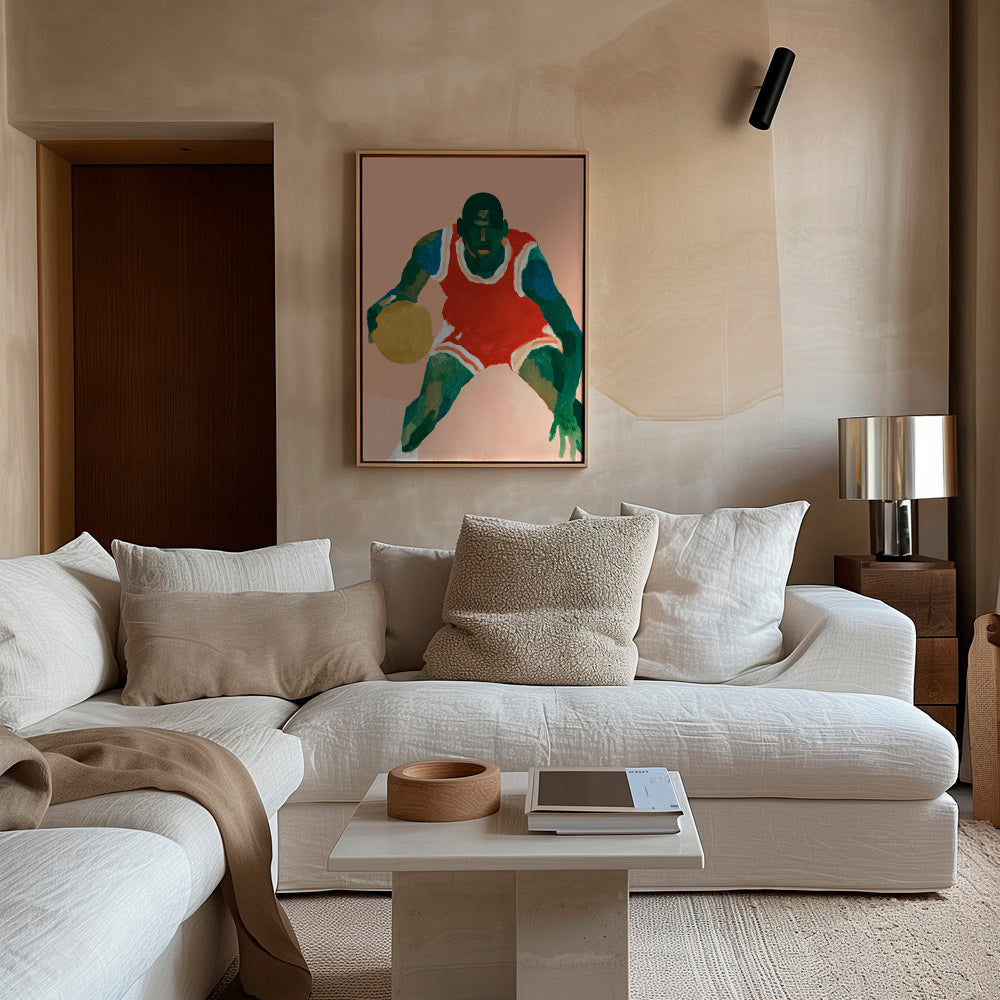 Arte sportiva: giocatore di basket in azione