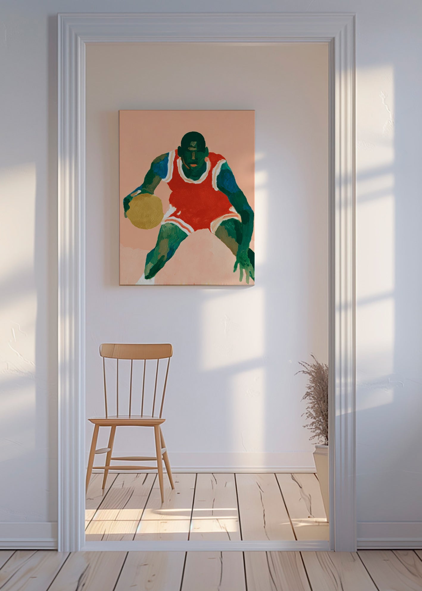 Arte sportiva: giocatore di basket in azione