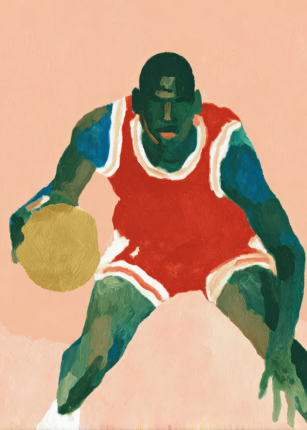 Arte sportiva: giocatore di basket in azione