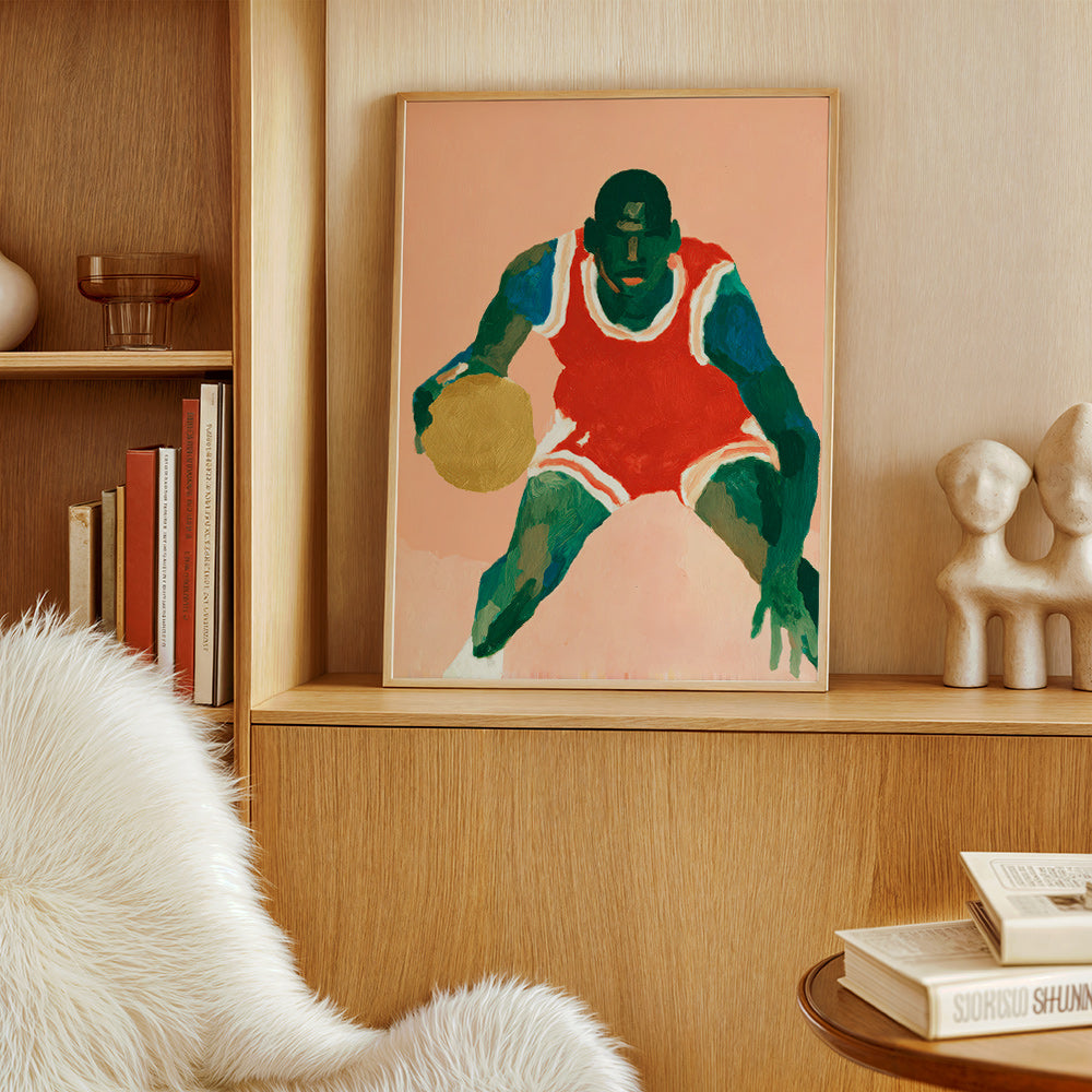 Arte sportiva: giocatore di basket in azione