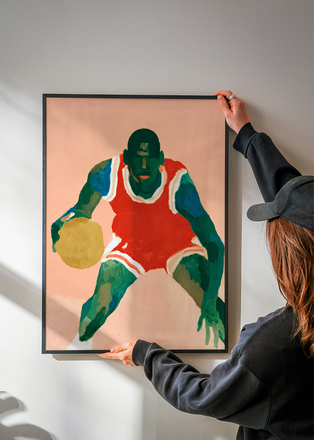 Arte sportiva: giocatore di basket in azione