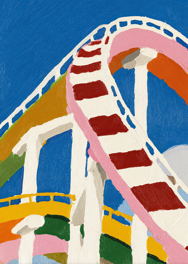 Illustrazione di montagna russa colorata