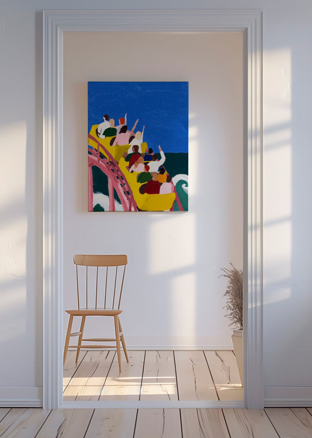Illustrazione montagna russa sul mare