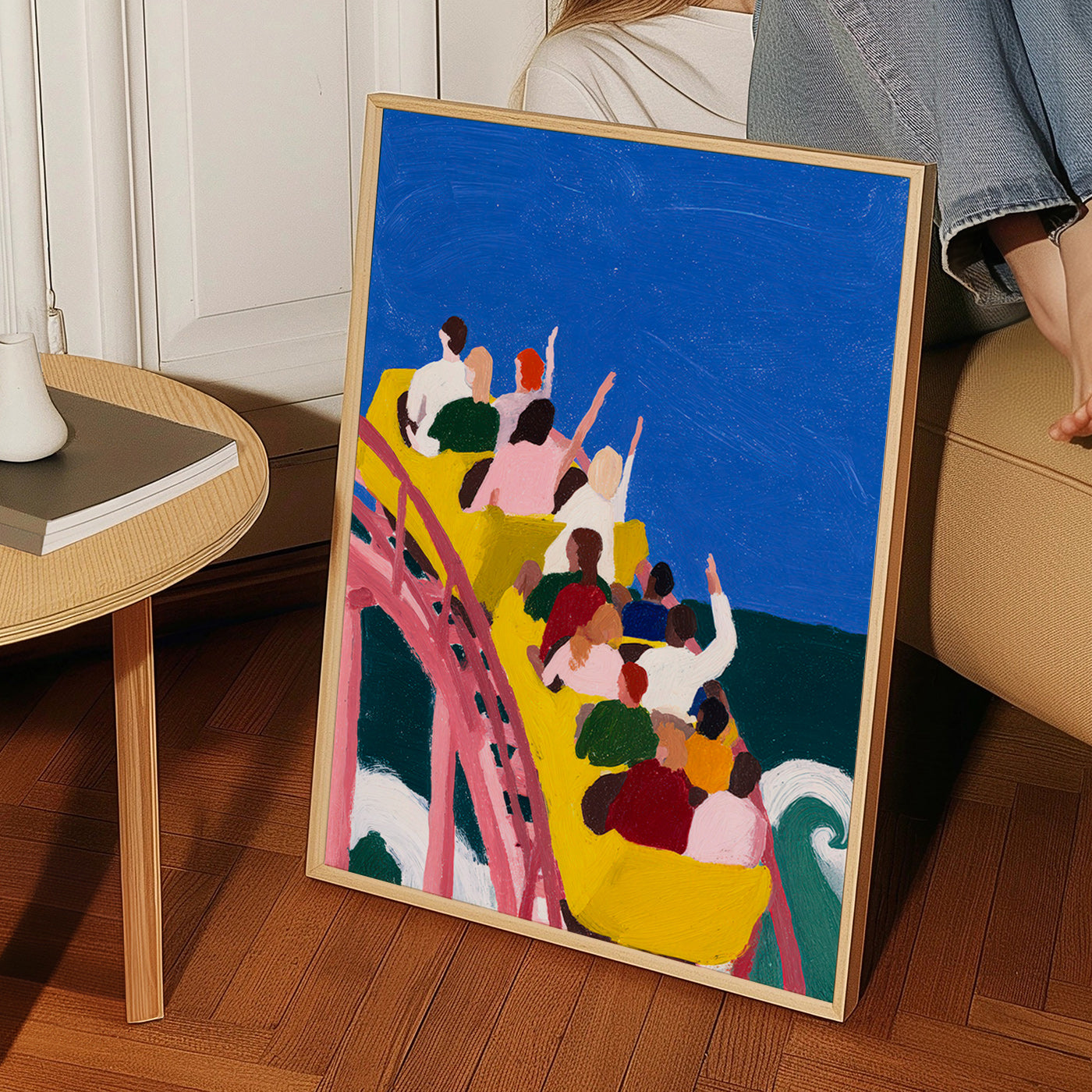 Illustrazione montagna russa sul mare