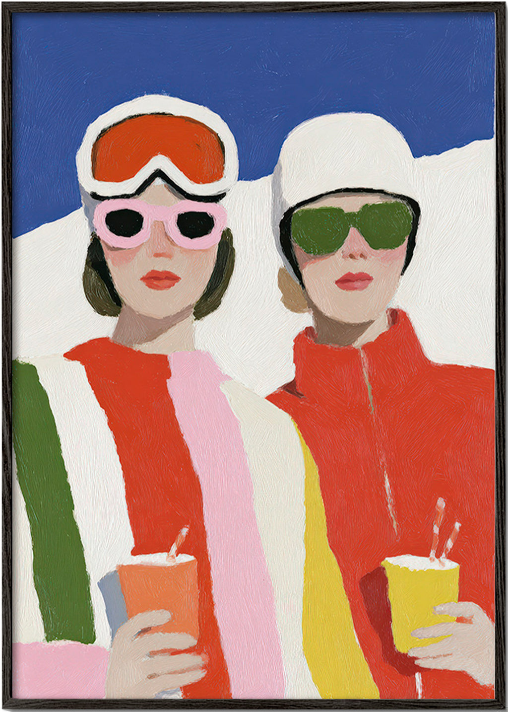 Illustrazione après-ski con due figure