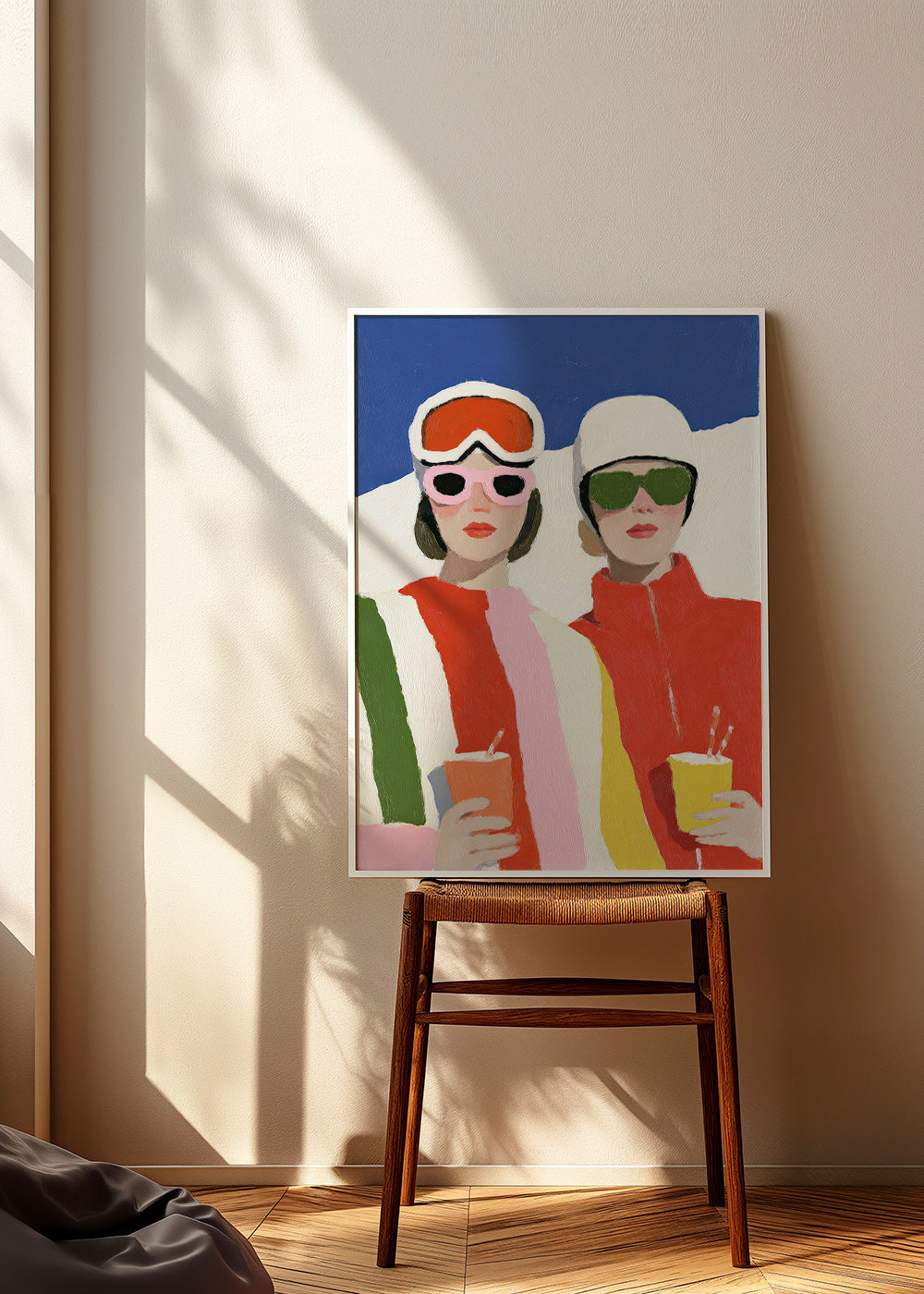Illustrazione après-ski con due figure
