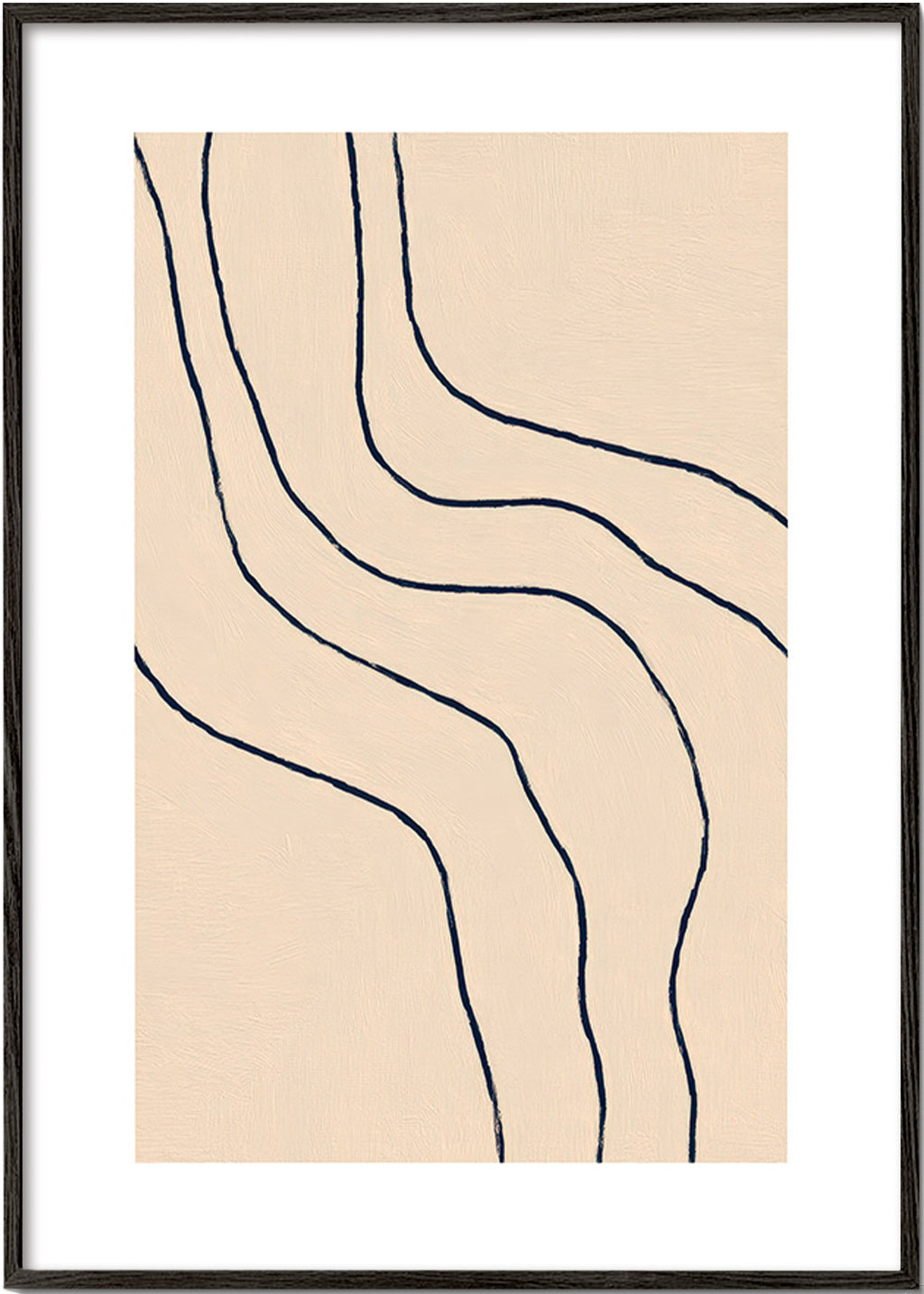 Quadro minimalista con linee organiche beige
