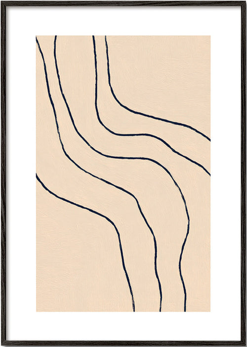 Quadro minimalista con linee organiche beige