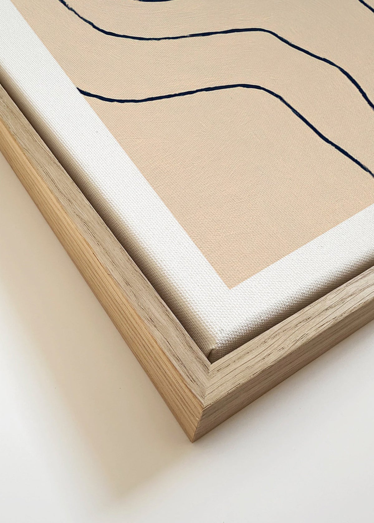 Quadro minimalista con linee organiche beige