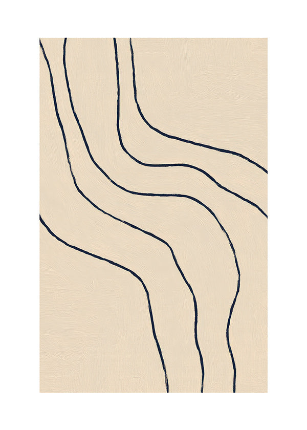 Quadro minimalista con linee organiche beige