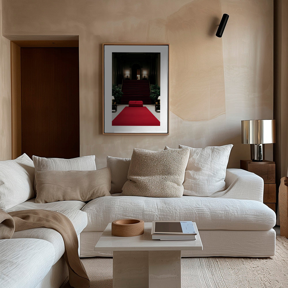 Fotografia di scala con tappeto rosso