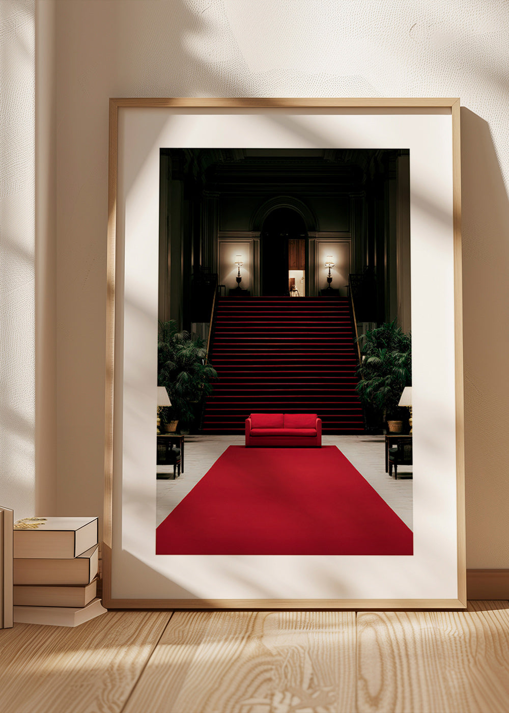 Fotografia di scala con tappeto rosso