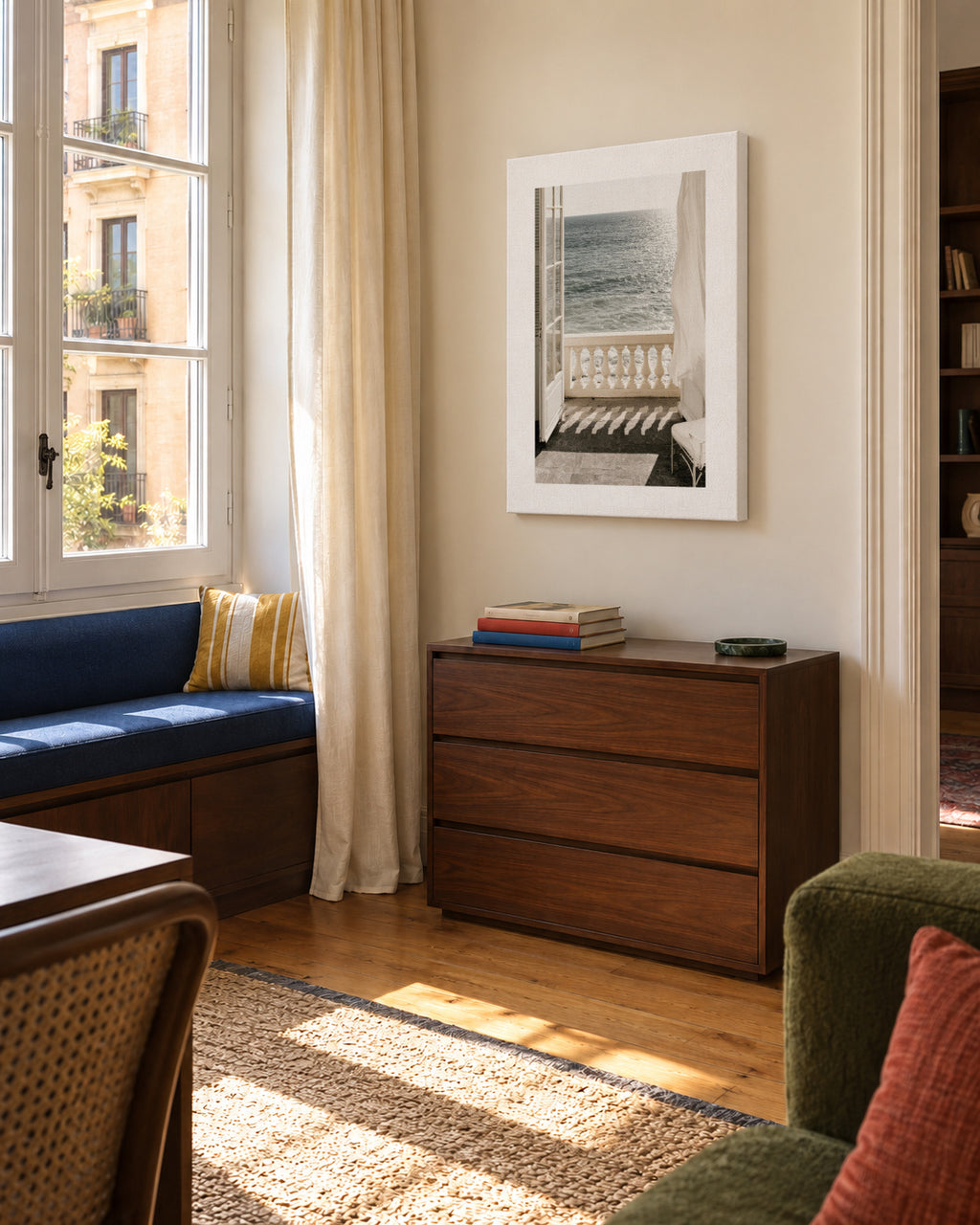 Sea Balcony - Unframed canvas in an interior