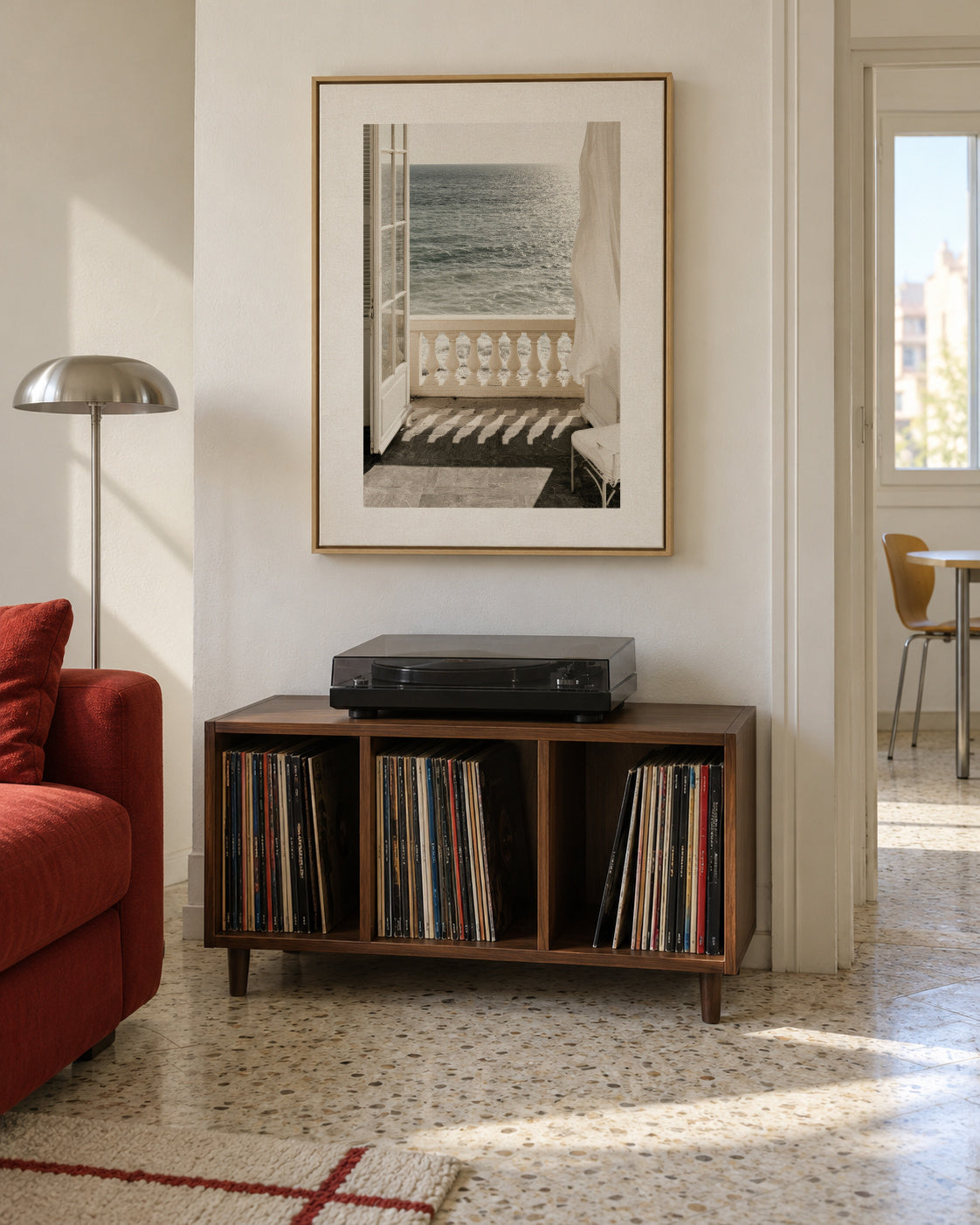 Sea Balcony - Framed canvas in an interior