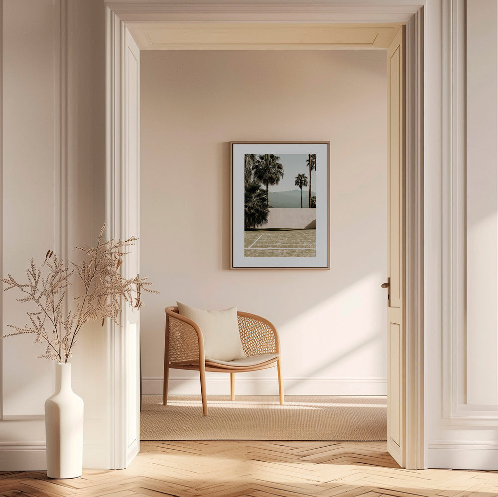 Arte paesaggistica palme e muro minimal