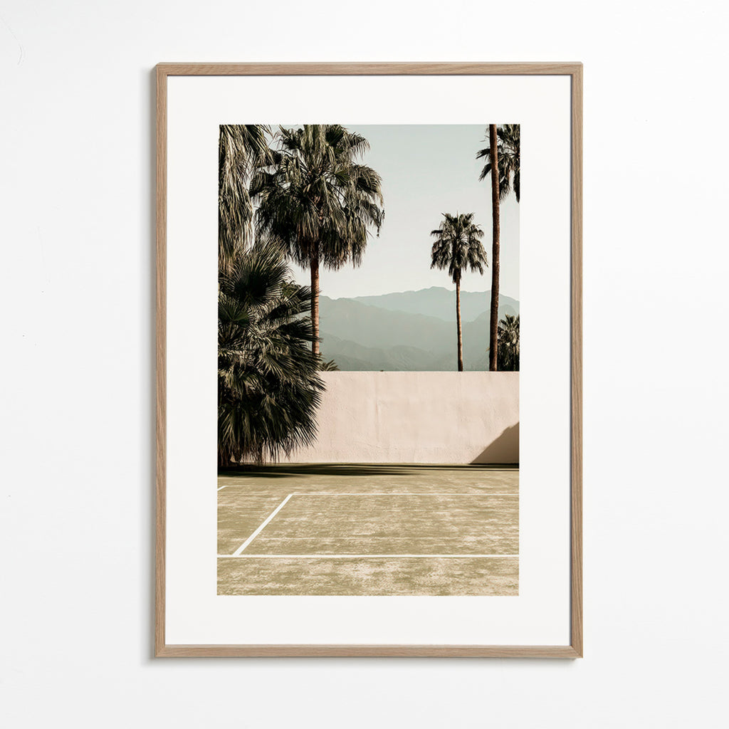 Arte paesaggistica palme e muro minimal