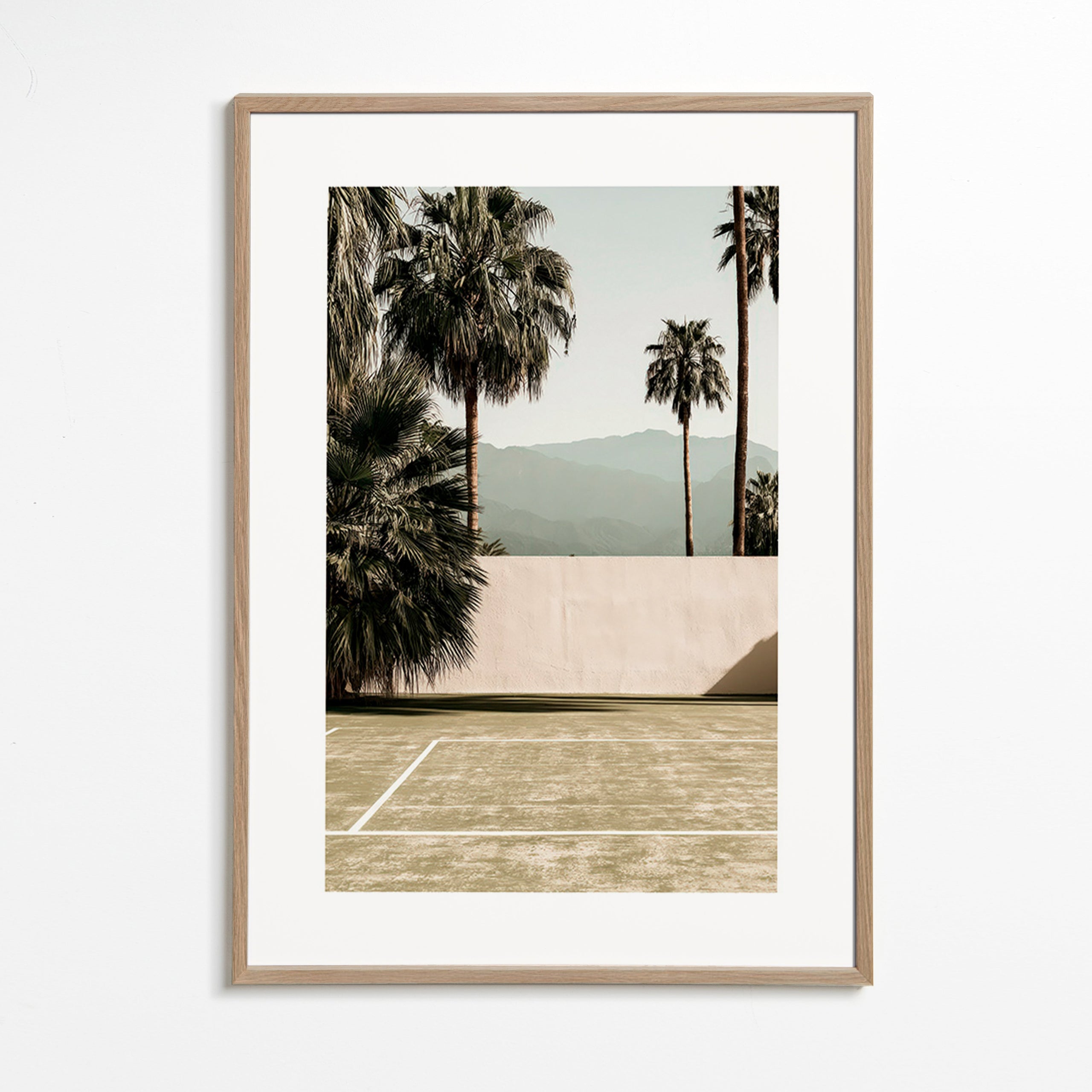 Arte paesaggistica palme e muro minimal