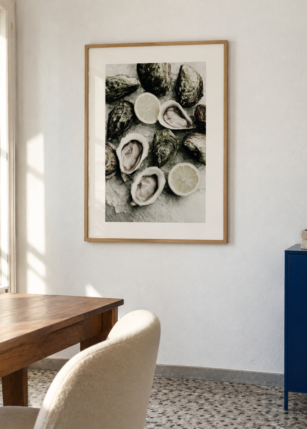 Oyster Table - Framed poster in an interior