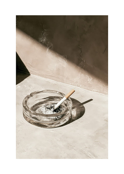 Fotografia da cucina con posacenere di vetro