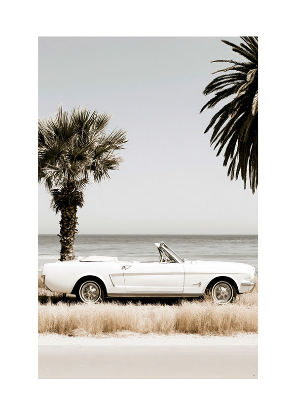 Fotografia di auto d'epoca vicino al mare