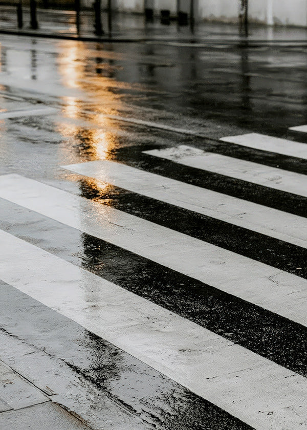 Fotografia urbana: attraversamento pedonale bagnato