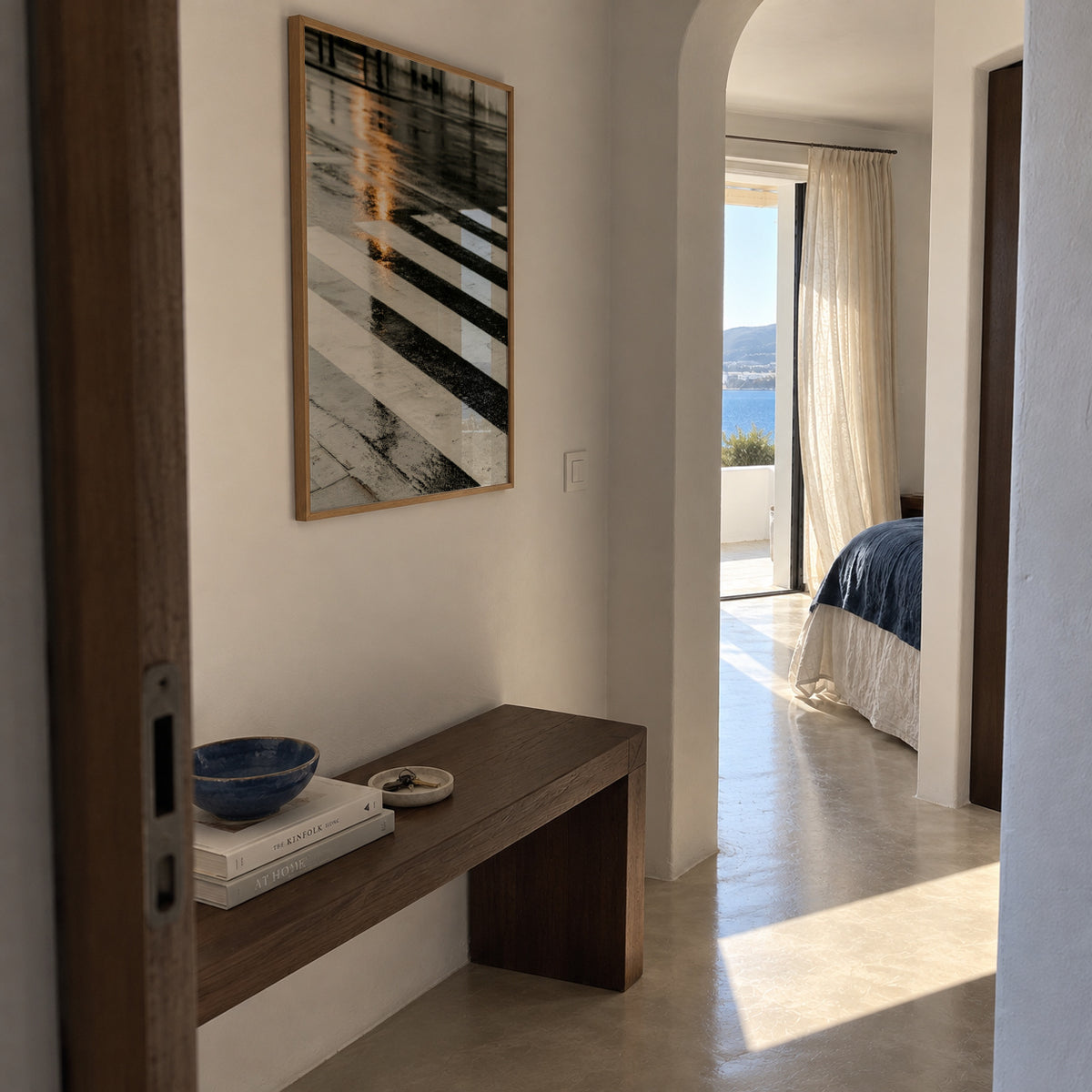 Rain Crossing - Framed poster in an interior
