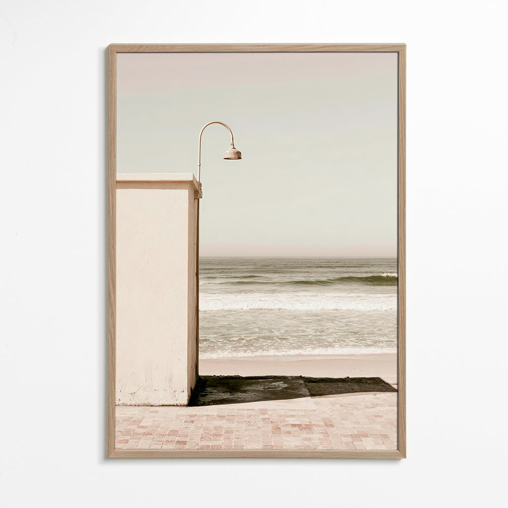 Quadro paesaggio spiaggia con lampada da parete