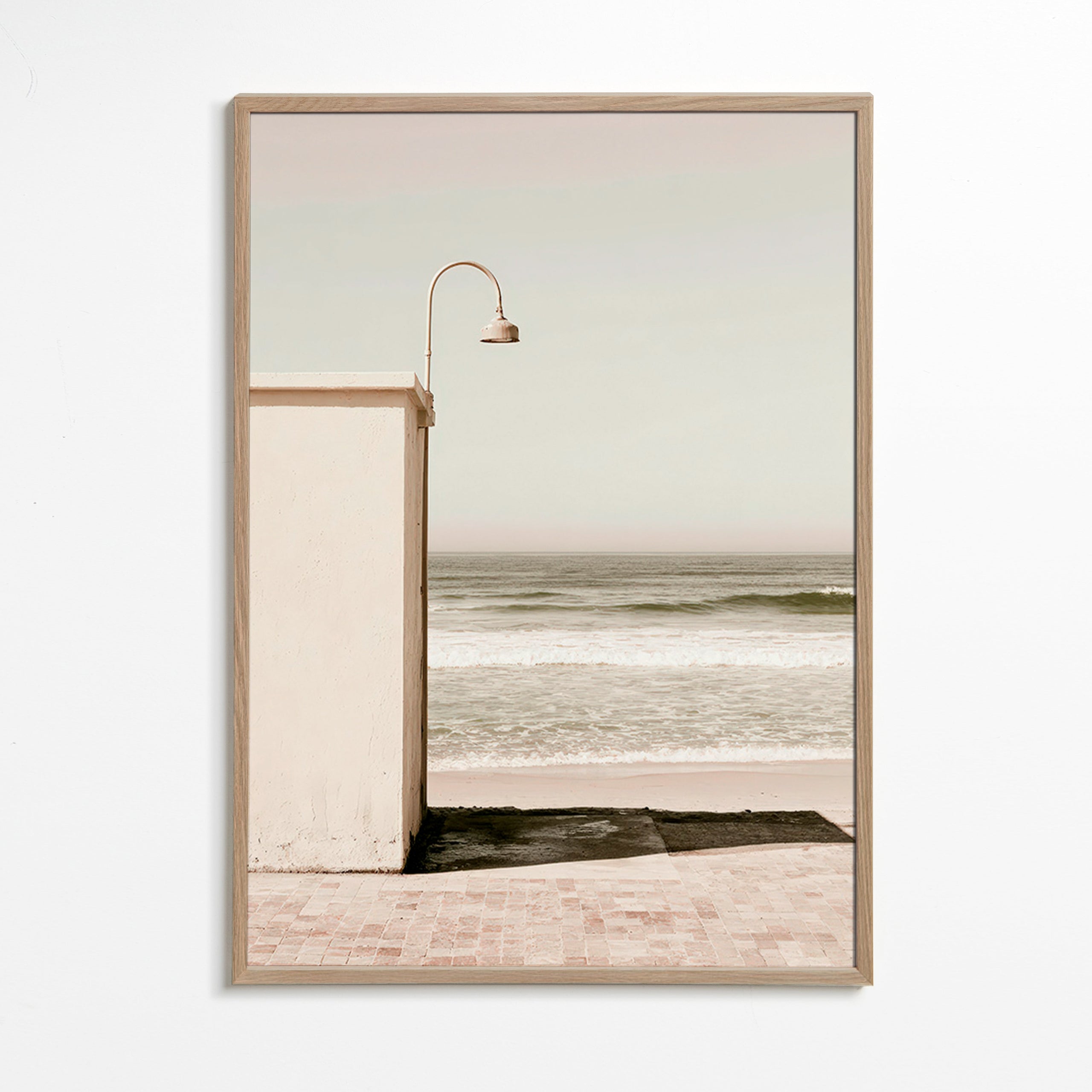 Quadro paesaggio spiaggia con lampada da parete