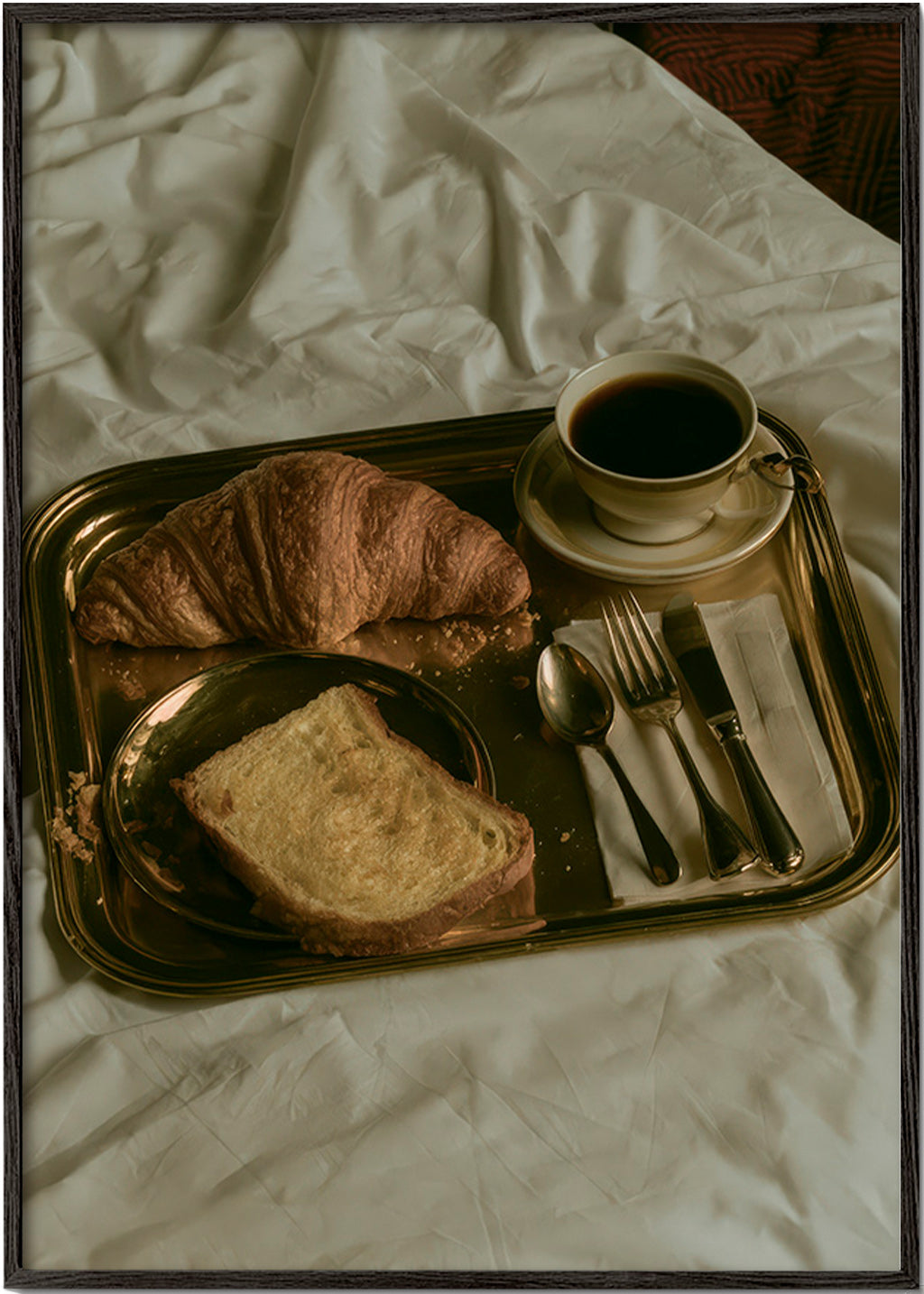 Arte da cucina con colazione su vassoio