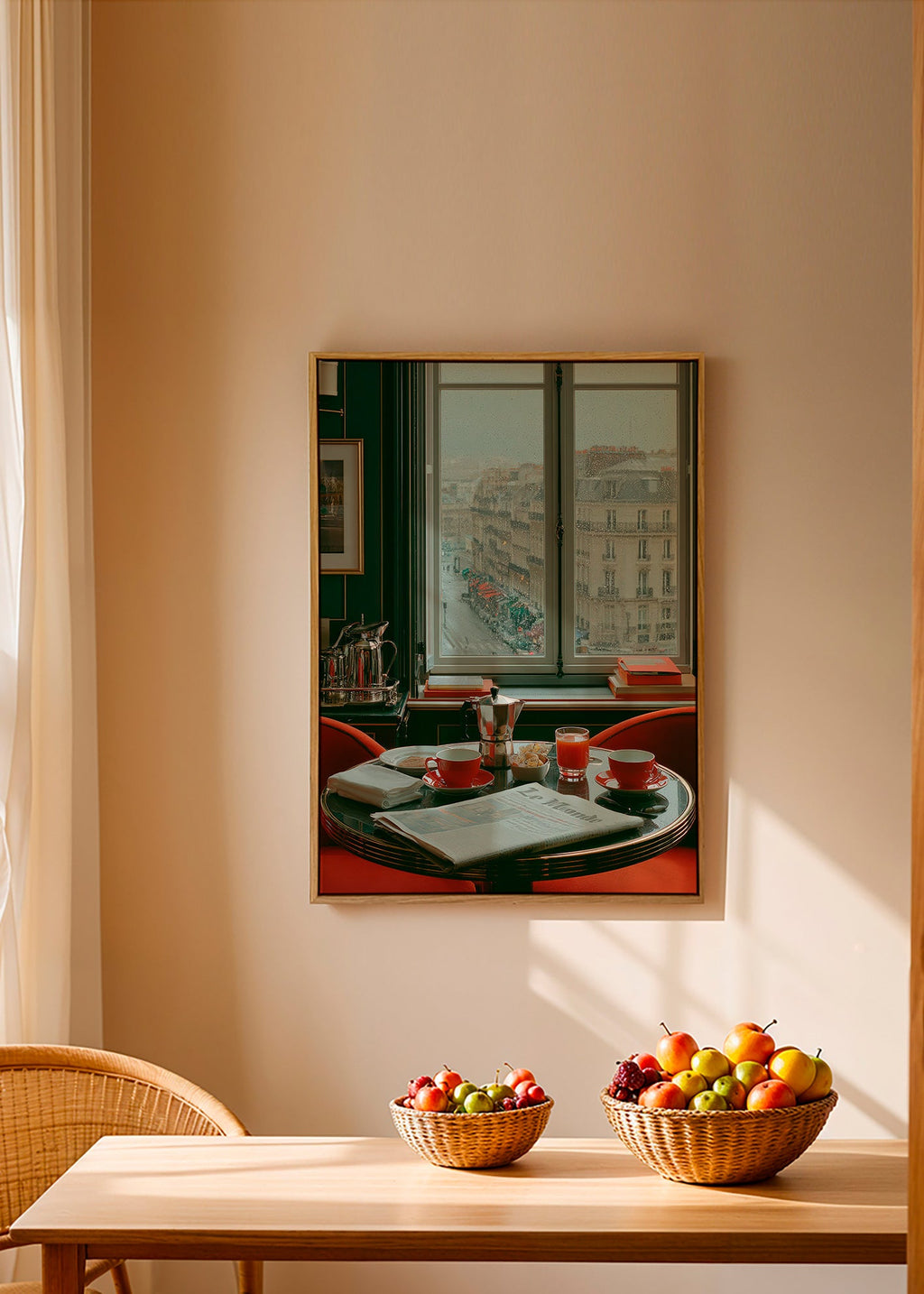 Arte da cucina con finestra parigina e caffè