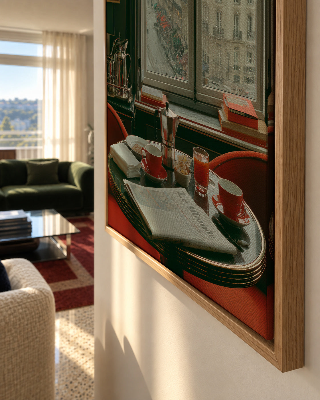 Paris Breakfast - Framed canvas detail