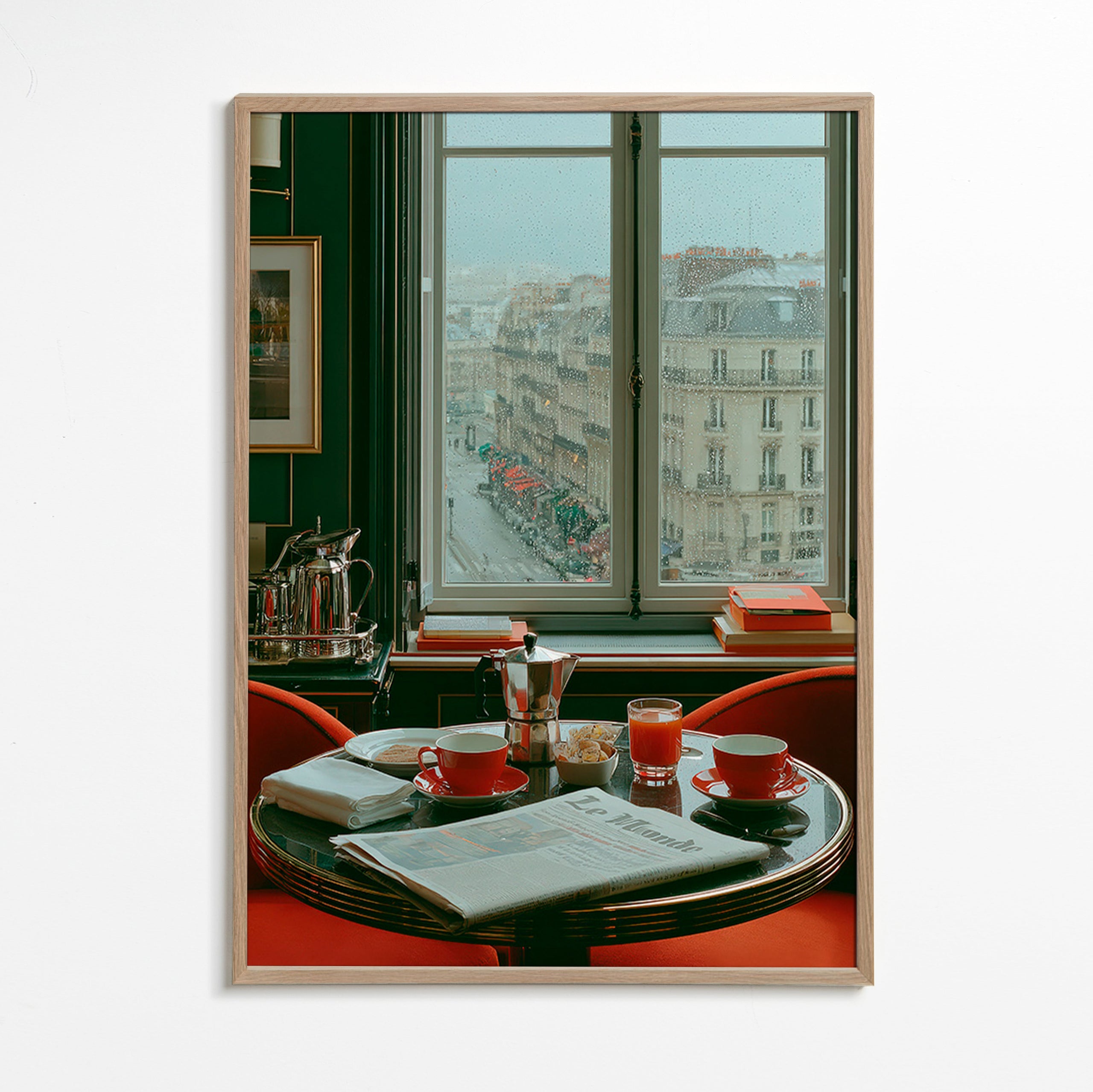 Arte da cucina con finestra parigina e caffè