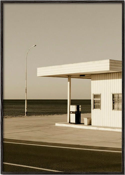 Quadro paesaggistico minimalista stazione costiera