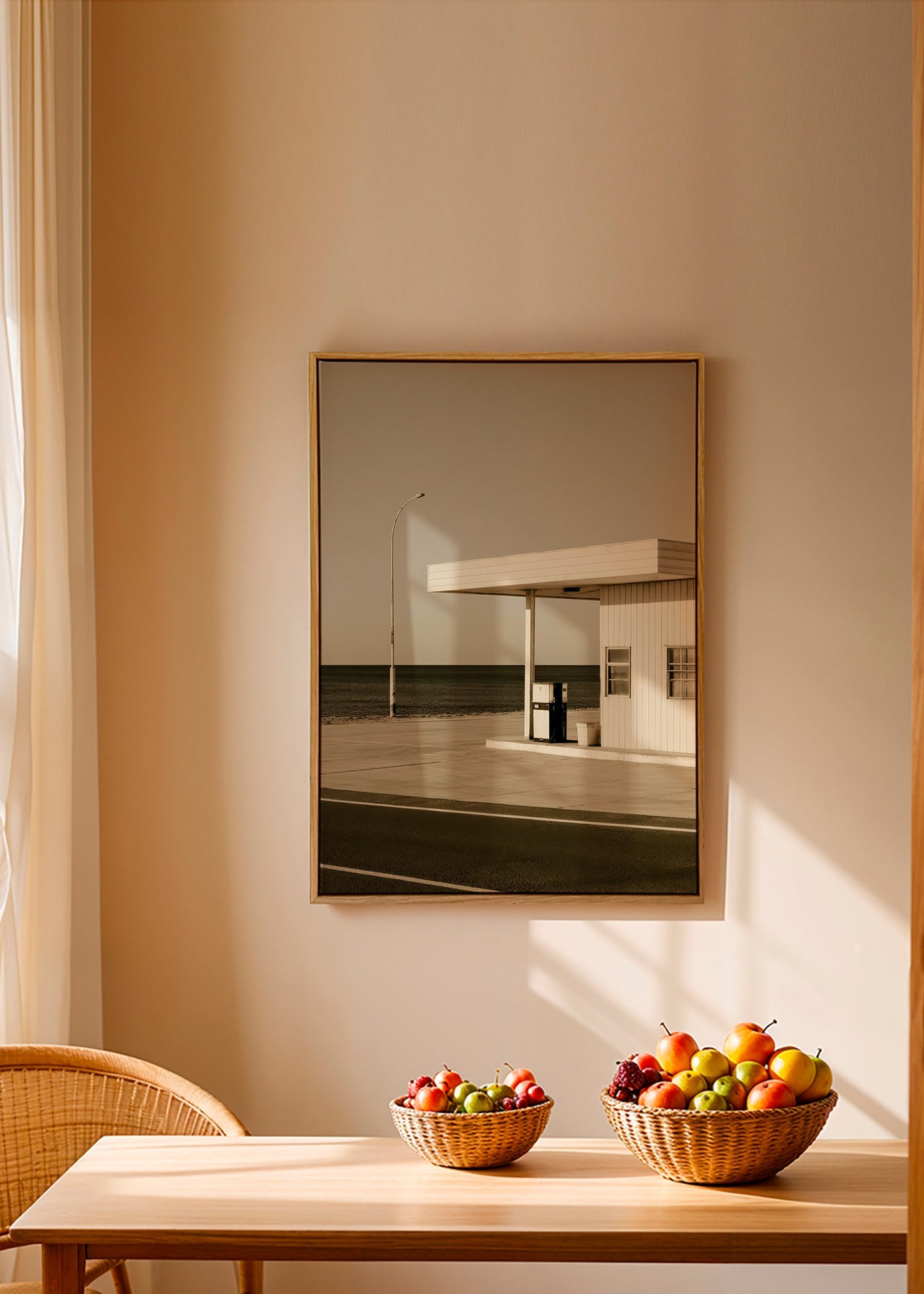 Quadro paesaggistico minimalista stazione costiera