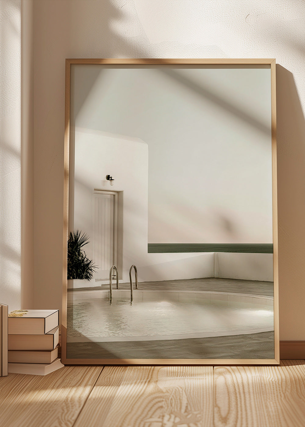 Fotografia di piscina minimalista e architettura bianca