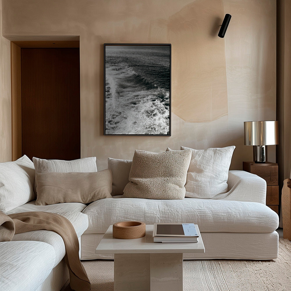 Fotografia di onde in bianco e nero