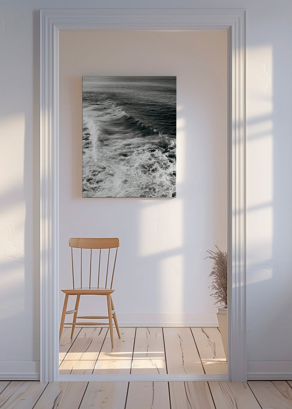 Fotografia di onde in bianco e nero