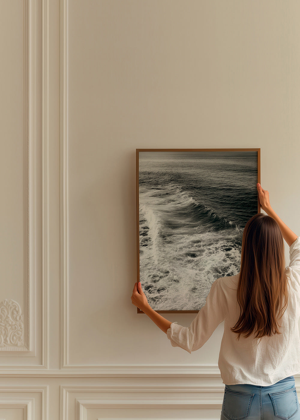 Fotografia di onde in bianco e nero