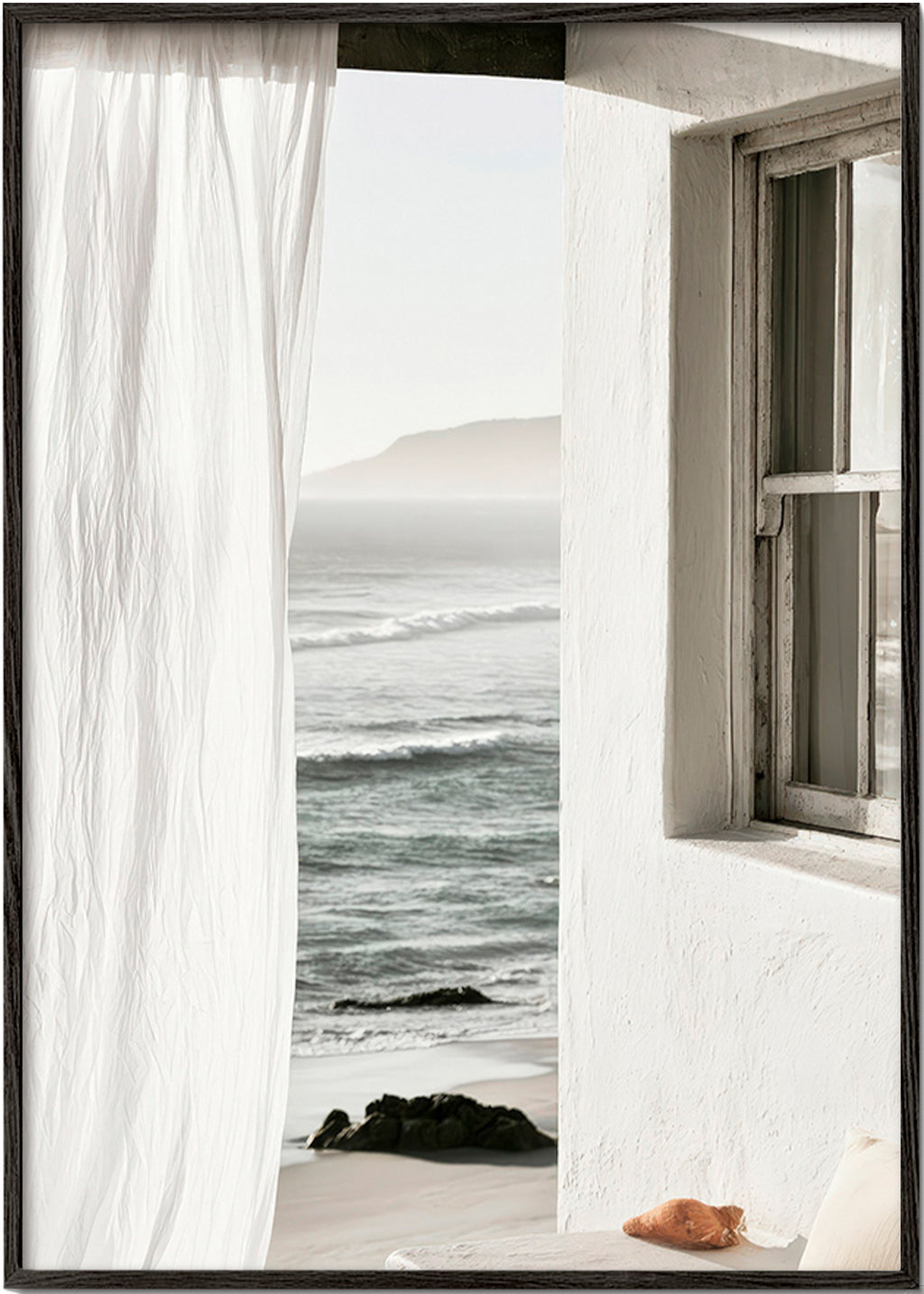Quadro paesaggio con finestra sul mare