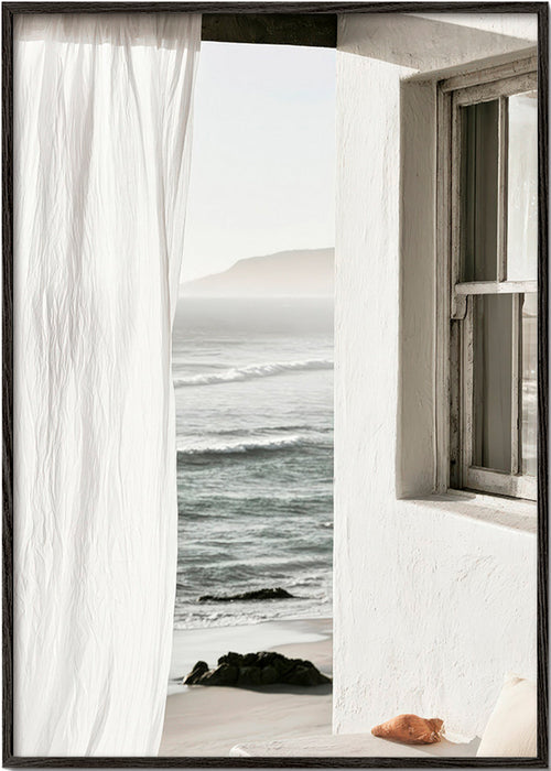 Quadro paesaggio con finestra sul mare