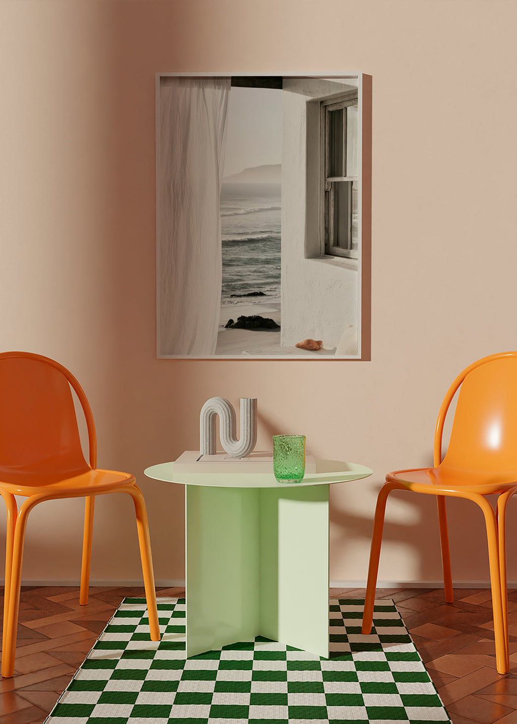 Quadro paesaggio con finestra sul mare