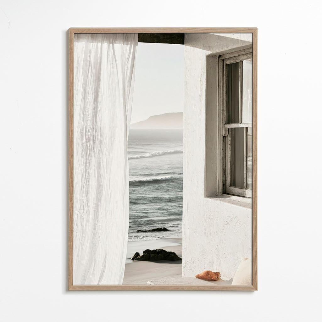Quadro paesaggio con finestra sul mare