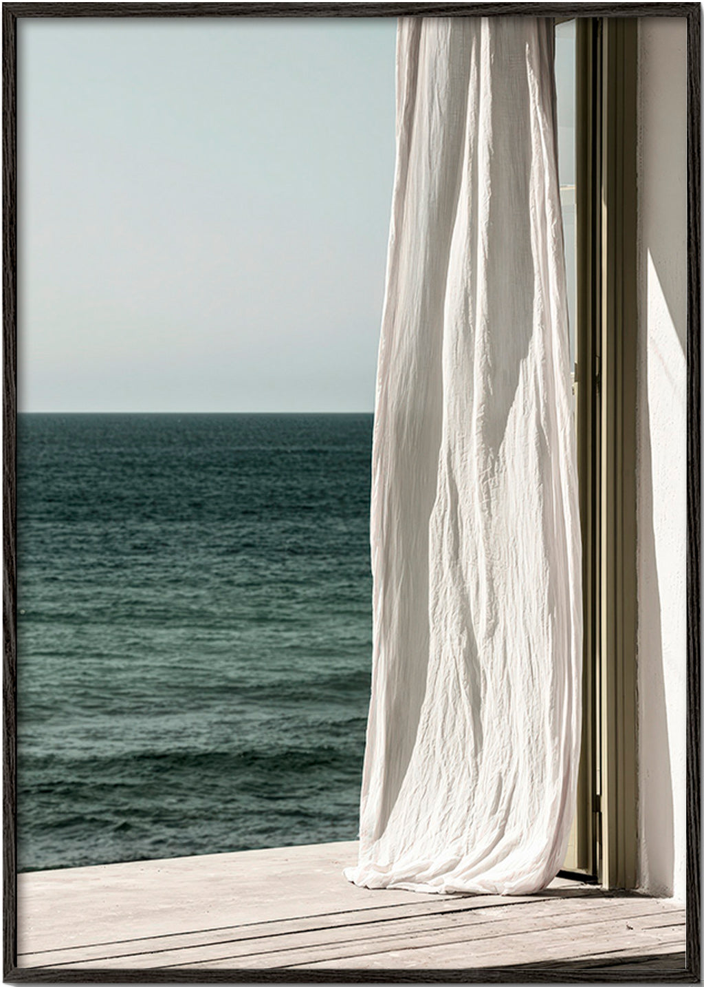 Quadro di paesaggio con tenda sul mare