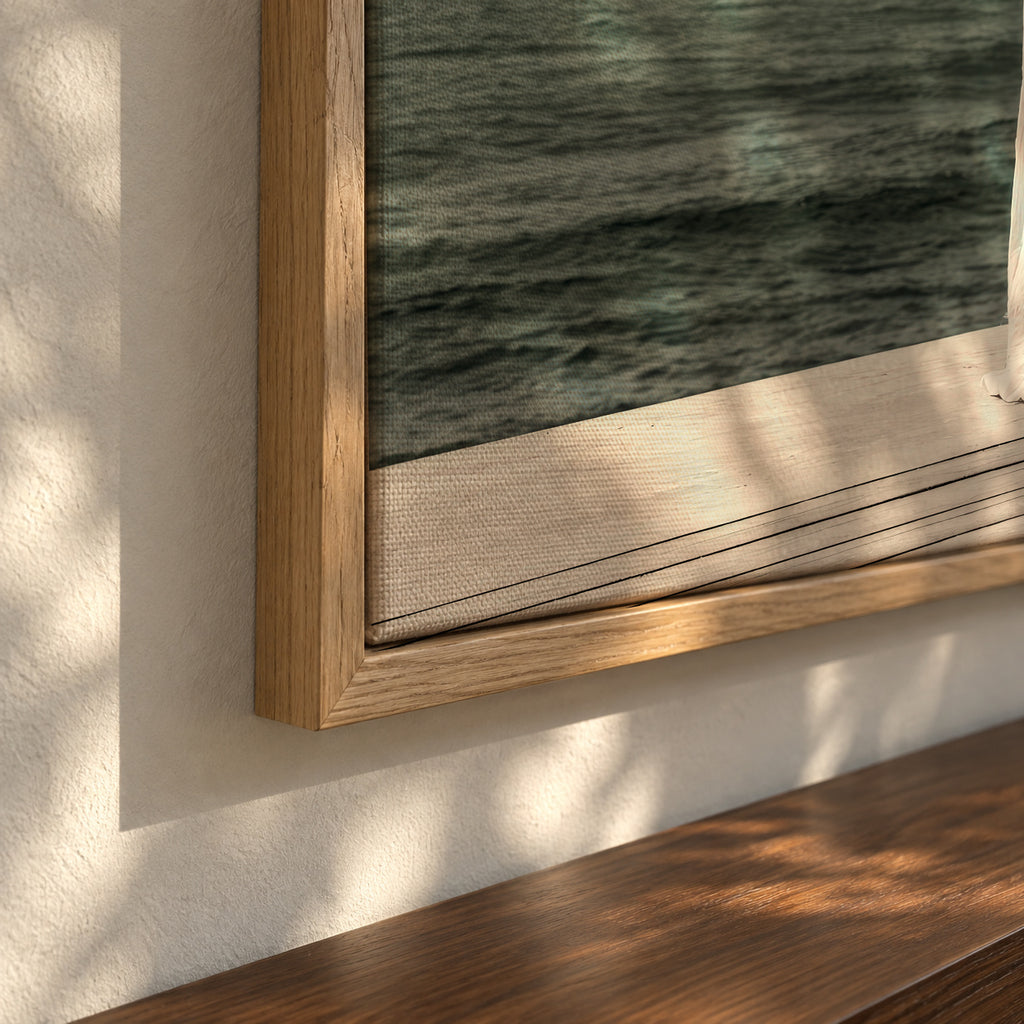Quiet Curtains - Framed canvas detail