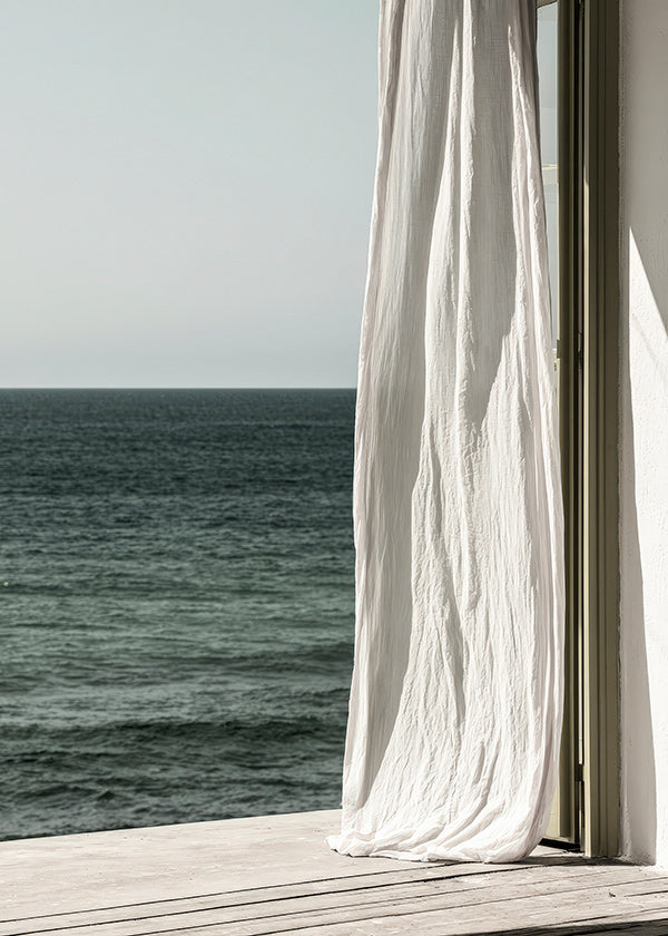 Quadro di paesaggio con tenda sul mare