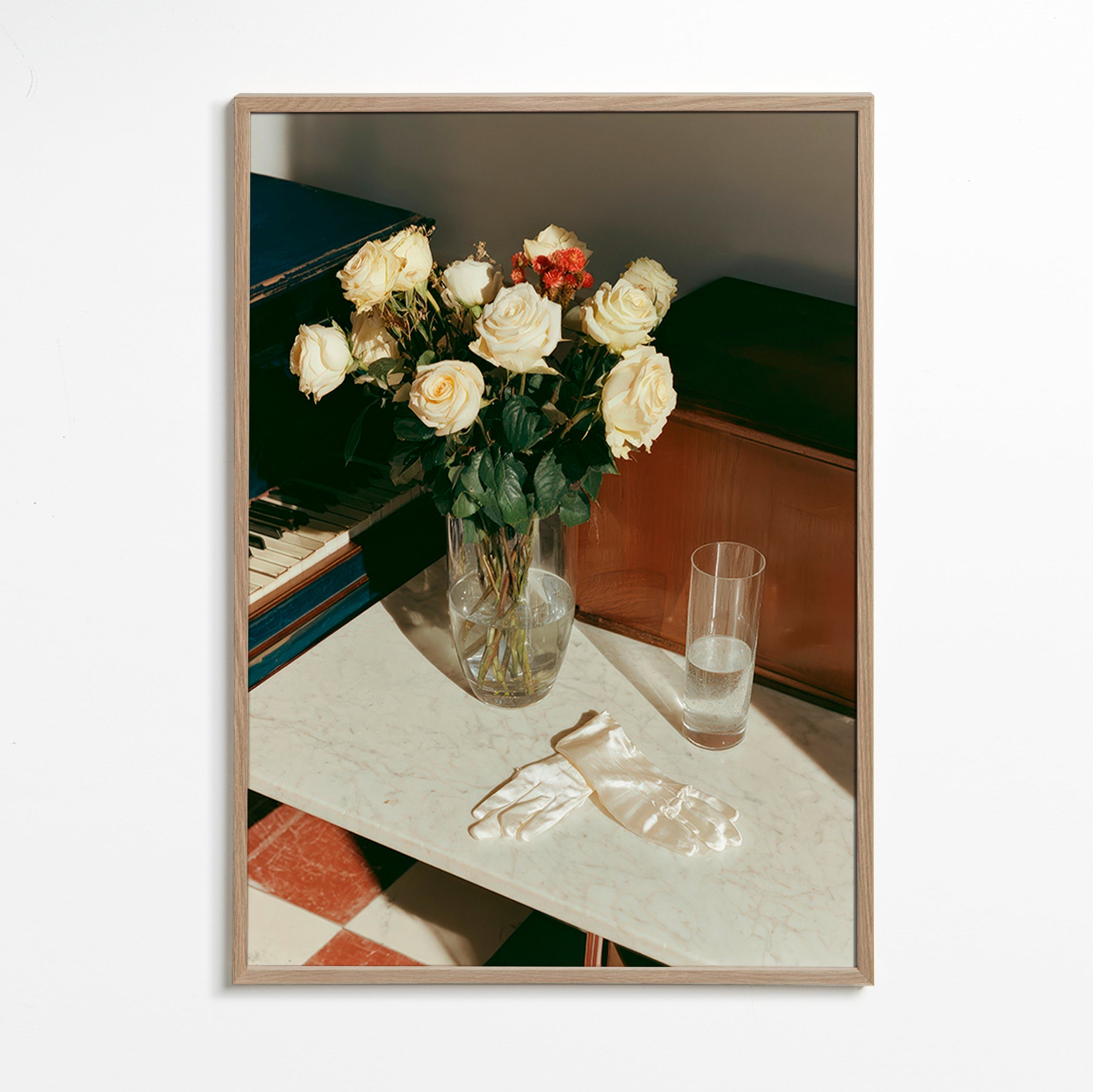 Stampa botanica di rose bianche