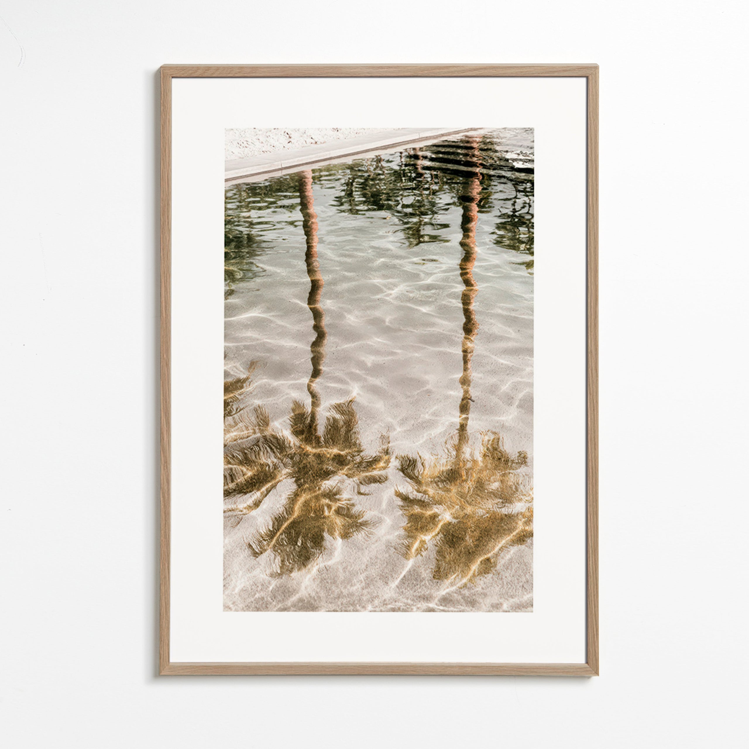 Arte paesaggistica con riflessi di palme