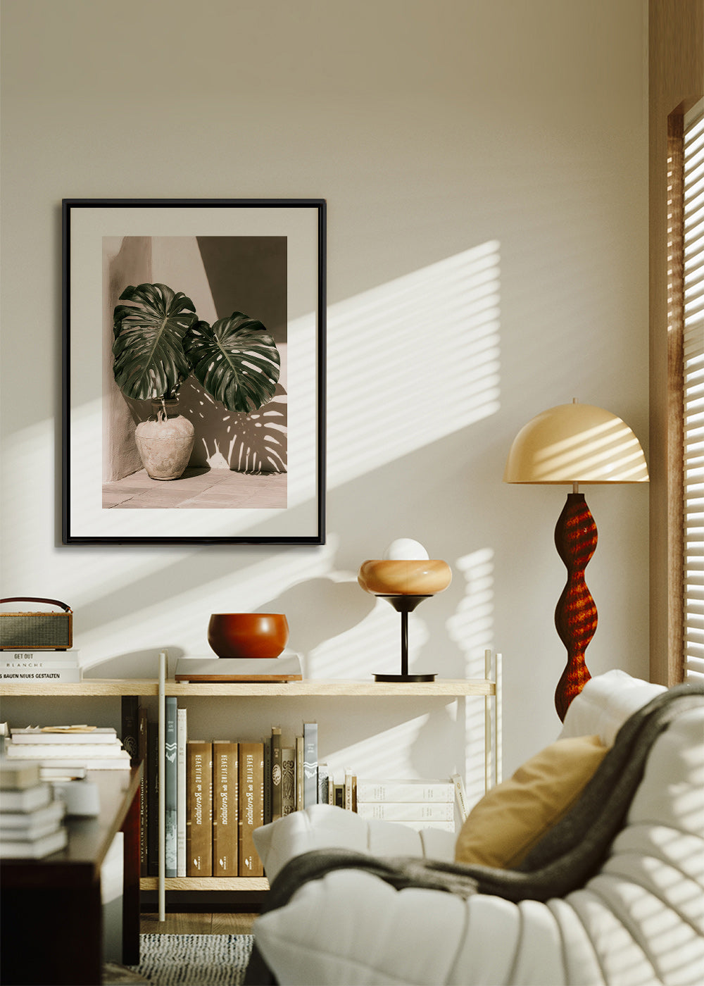 Stampa botanica Monstera in vaso