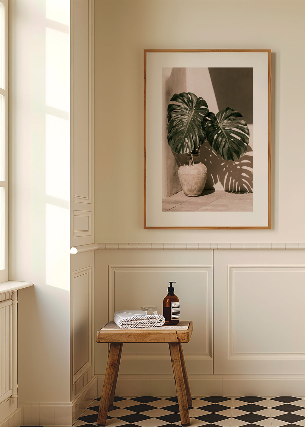 Stampa botanica Monstera in vaso