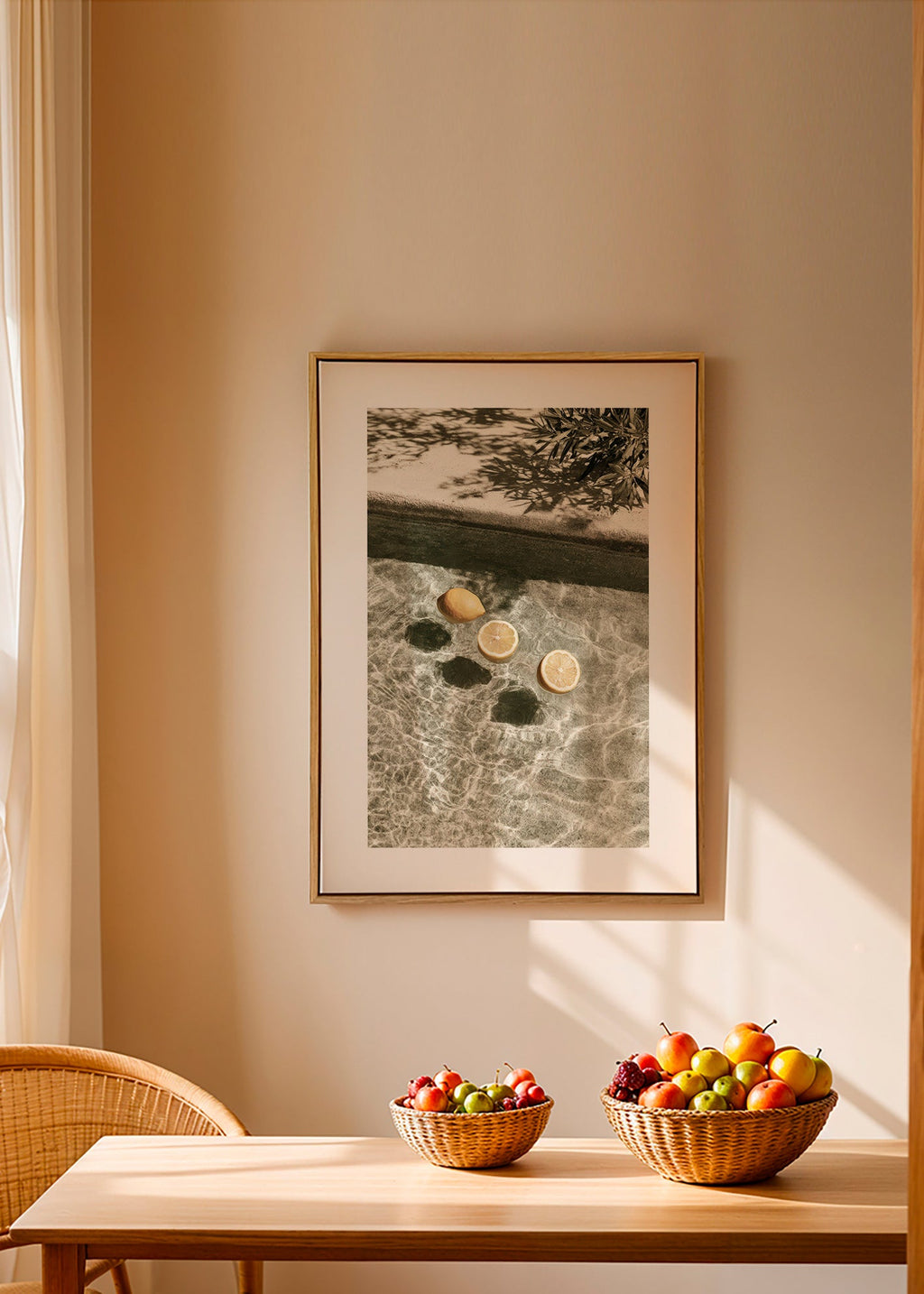 Arte da cucina con limoni galleggianti